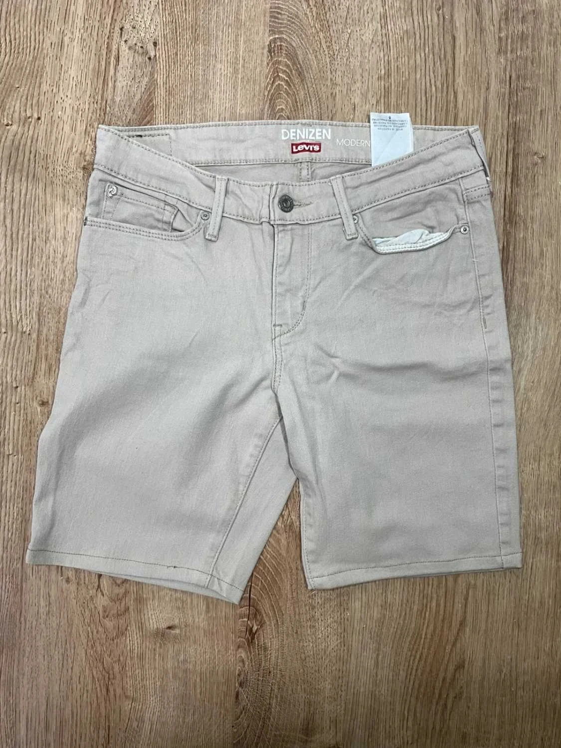 Short Levi's Modern Crop Preppy Femme 98% Coton Gris Slv018 – photo 2